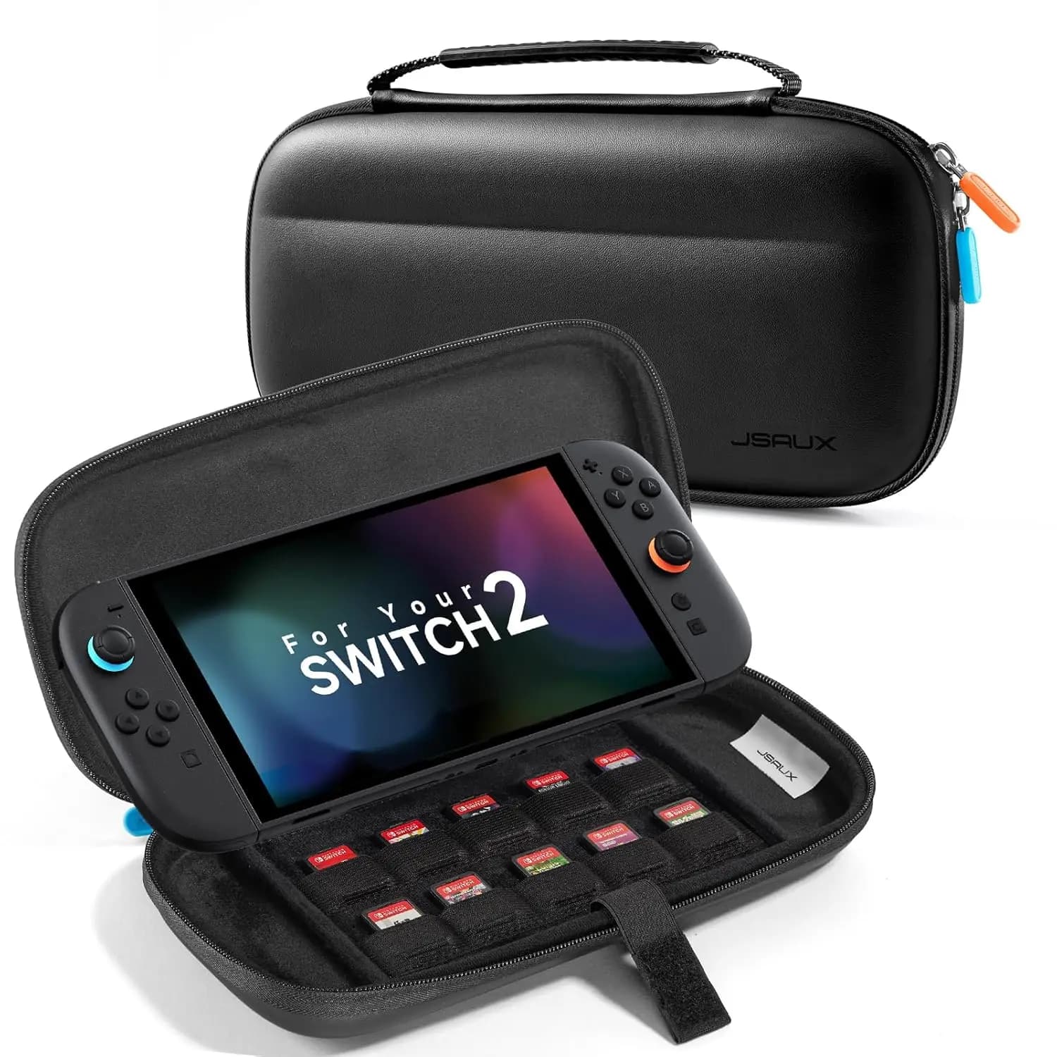 Custodia Sottile per Nintendo Switch 2 2025, Custodia Portatile per Switch 2 con 10 Slot per Giochi, Guscio Protettivo Rigido per Viaggi e