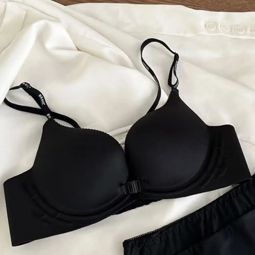 Sweet Letter Wireless Deep V Bra Close-fitting Shockproof Seamless Bra for Women Lingerie Anti-sagging Push Up Underwear Running