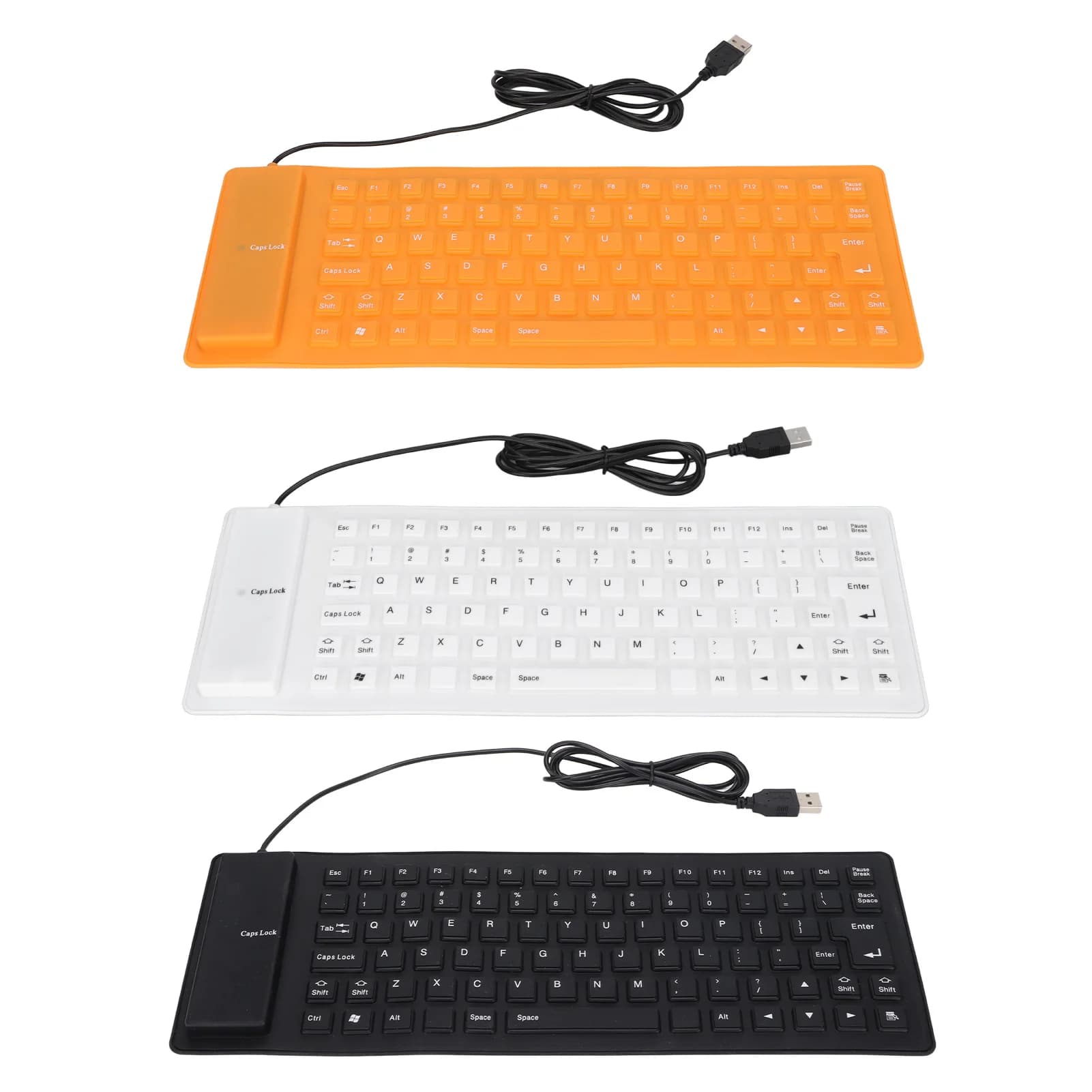 Tastiera in silicone impermeabile a 85 tasti – Tastiera USB pieghevole silenziosa con cavo per PC portatile, antipolvere e morbida al tatto