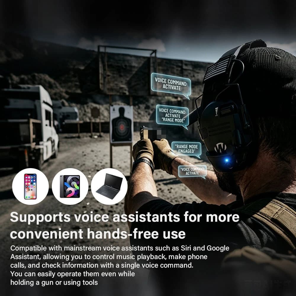 Electronic Bluetooth Earmuffs Shooting Ear Protection Earmuffs Noise Reduction Sound Amplification Hearing Protector with case