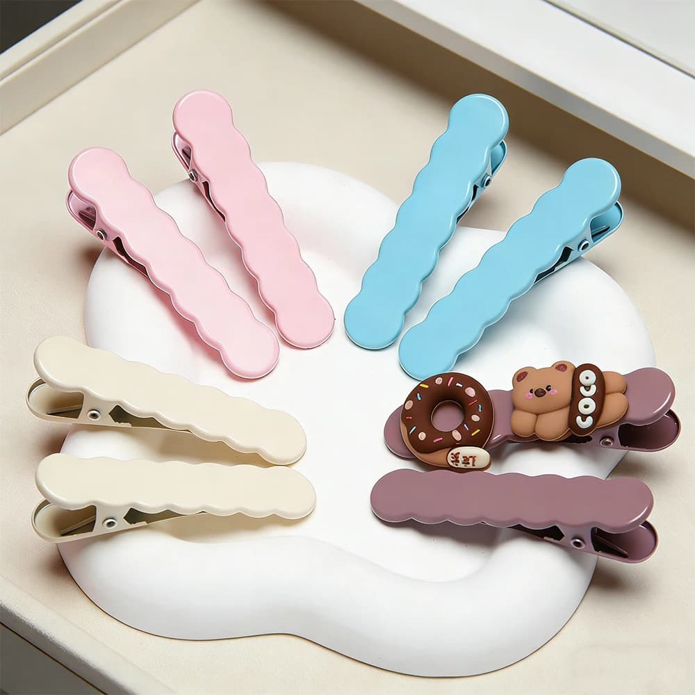 10 Pieces Metal Hair Clips Colored Wave, Crocodile Clips for Frangia, Straight Clips, Components for Creation Jewelry DIY, Wholesale