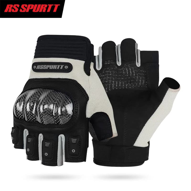 New Summer Half Finger Motorcycle Carbon Fiber Protective Goat Skin Leather High-quality Riding Motorcycle Anti Drop Gloves