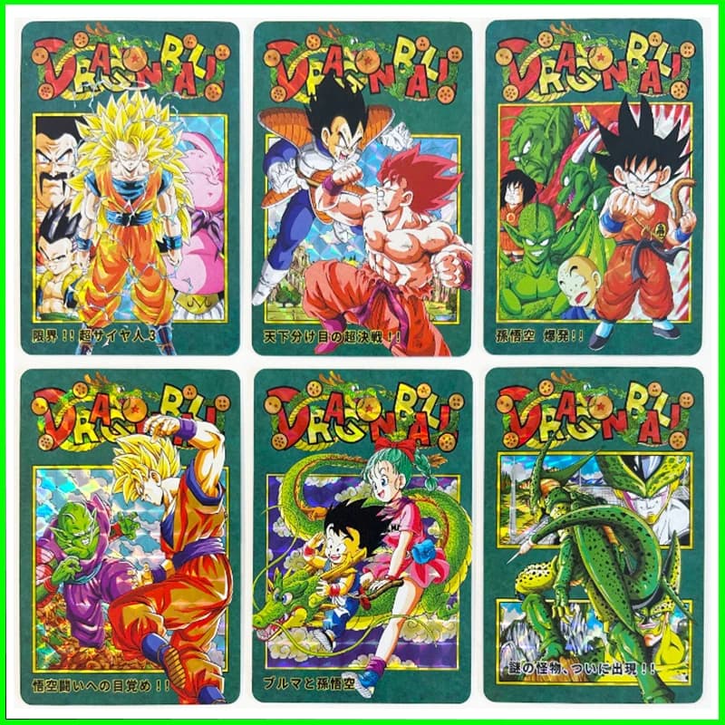 Dragon Ball Carte da collezione Giochi per ragazzi Giocattoli Giochi da tavolo Regali di compleanno Anime fai da te Son Goku Bulma Vegeta IV Premium Flash Card