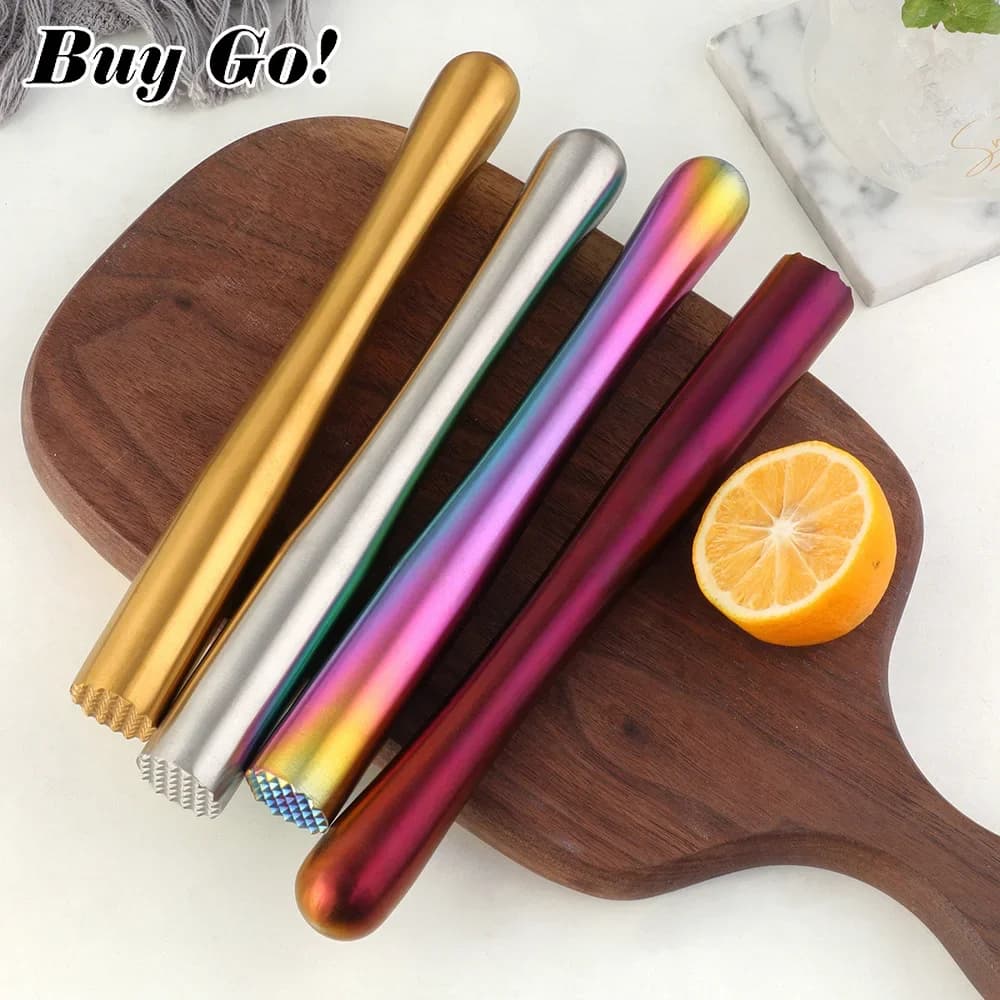 1/2 pz in acciaio inox vino miscelazione bastone Cocktail Muddler Shaker con martello schiacciante bevanda fai da te frutta schiacciata ghiaccio strumento da bar