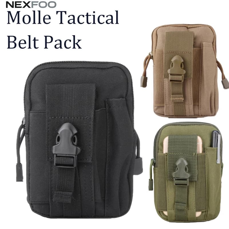 Marsupio Tattico Molle Impermeabile da Uomo, Marsupio da Corsa Porta Telefono per Escursionismo, Campeggio e Viaggi all'Aperto
