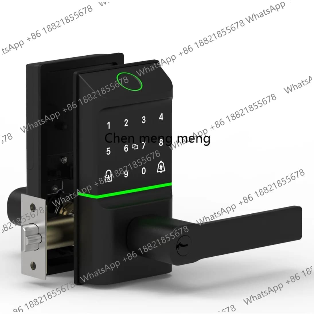 Serratura per porta in legno completamente automatica con impronta digitale, pulsante e password, con blocco anti-graffio, smart lock.