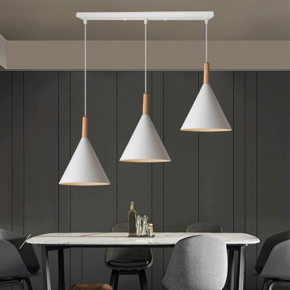 Lampadario a soffitto nordico a 1/3 teste Lampade a sospensione industriali Lampade a sospensione moderne in legno Soggiorno Cucina Ristorante Home Deco