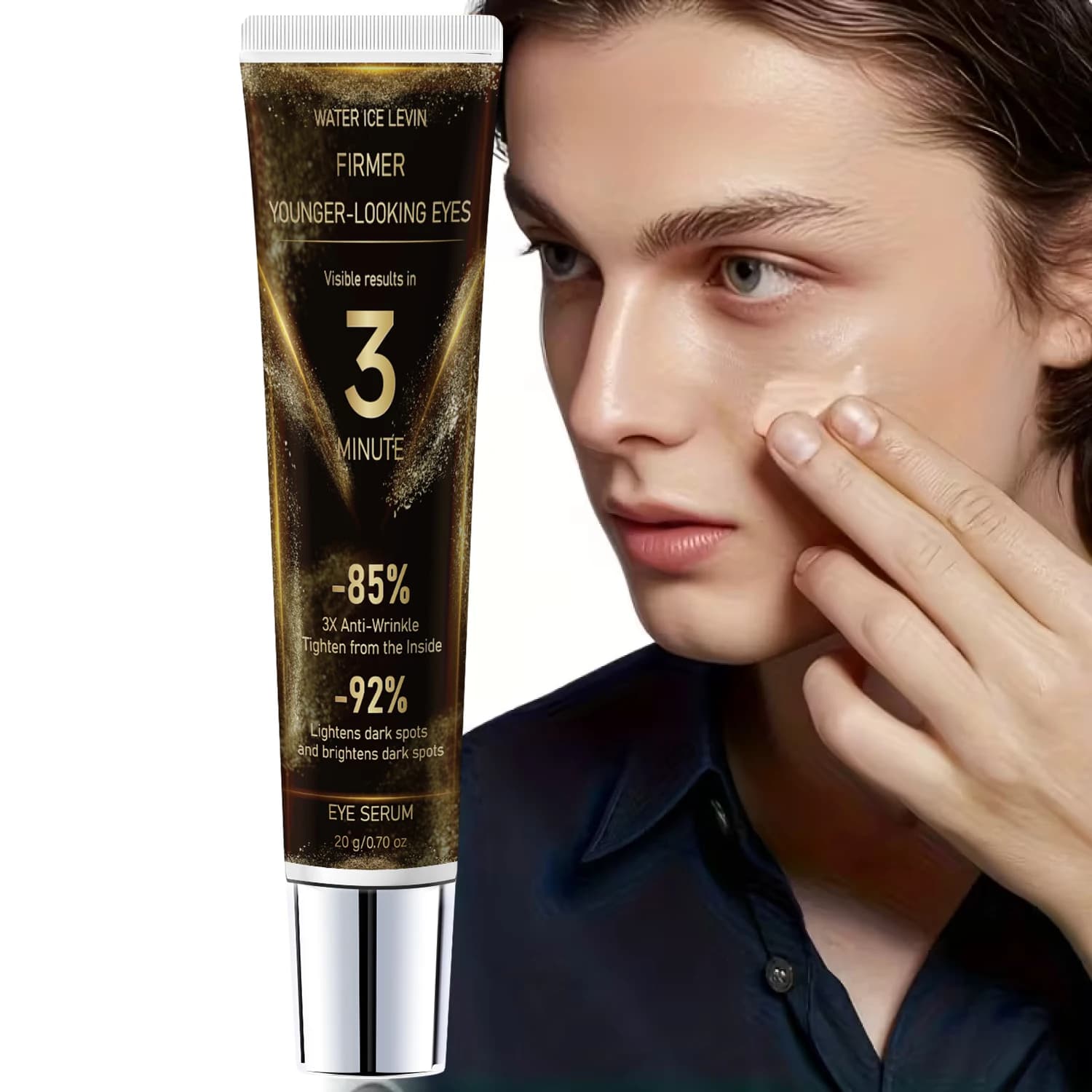 Siero Occhi 3 Minuti Anti-Rughe, Schiarisce le Macchie Scure, Rassoda la Pelle con Retinolo, Collagene, Vitamina C, E, Niacinamide, Acido Ialuronico 20g