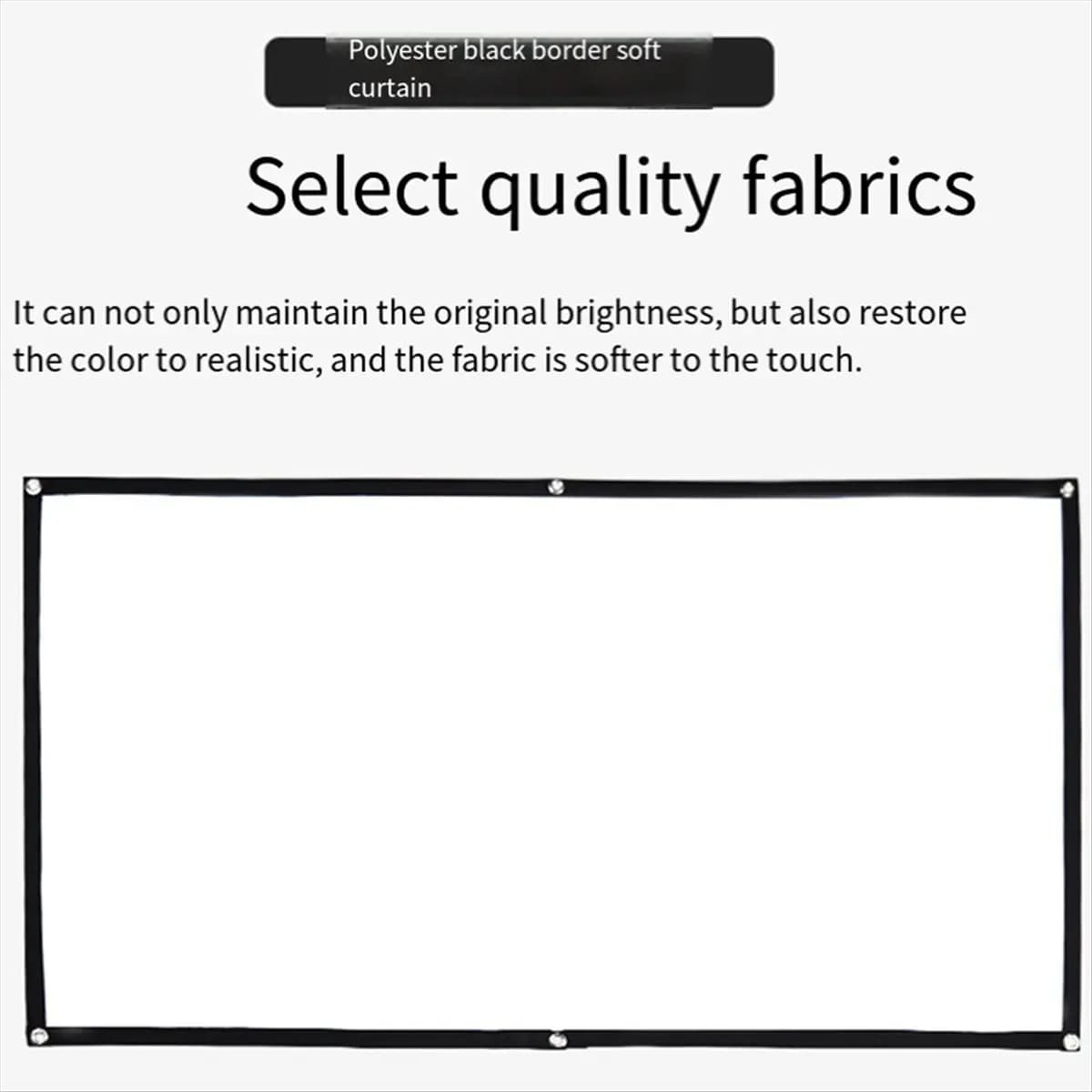 Welcome Deal~150 Inch Portable Projector Screen 16:9 Simple Projector Curtain High Density Soft Projection Screen for Home
