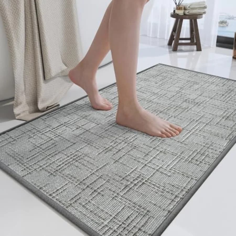 Tappetino da Bagno Antiscivolo, Tappeti Assorbenti ad Asciugatura Rapida, Lavabili, con Base in Gomma, Sottile, Adatto per Sotto la Porta 2