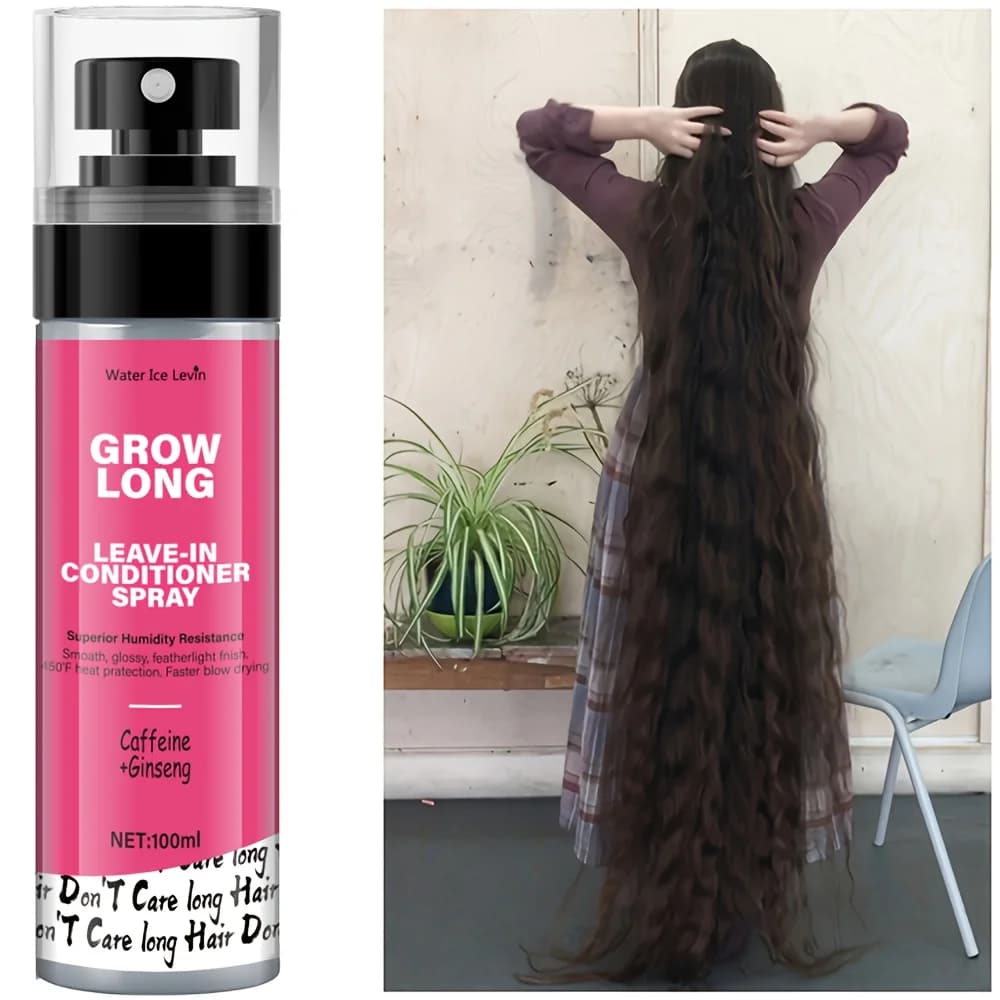 Balsamo senza risciacquo Spray e ammorbidente, Biotina lunga - Balsamo profondo anti-crespo per punte e fratture - Vitamina E, caffeina e ginseng, adatto per capelli ricci, capelli secchi e danneggiati