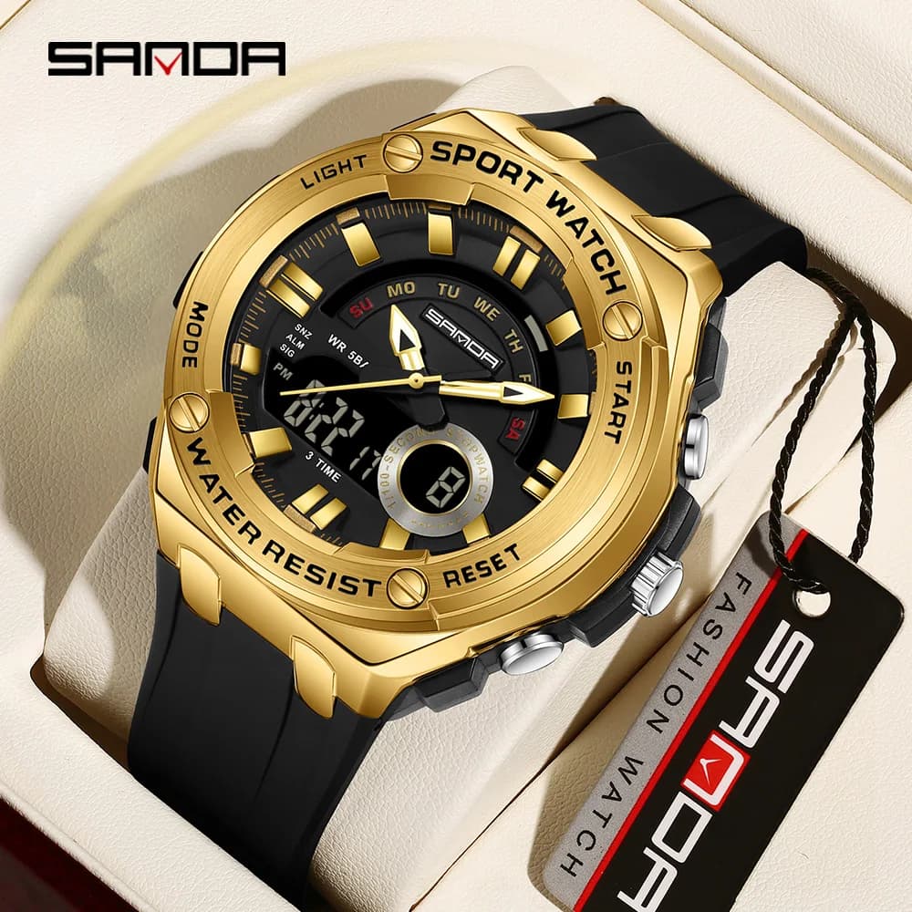 SANDA nuovo orologio elettronico al quarzo da uomo di vendita caldo orologio sportivo per studenti con luce notturna impermeabile multifunzionale 3190