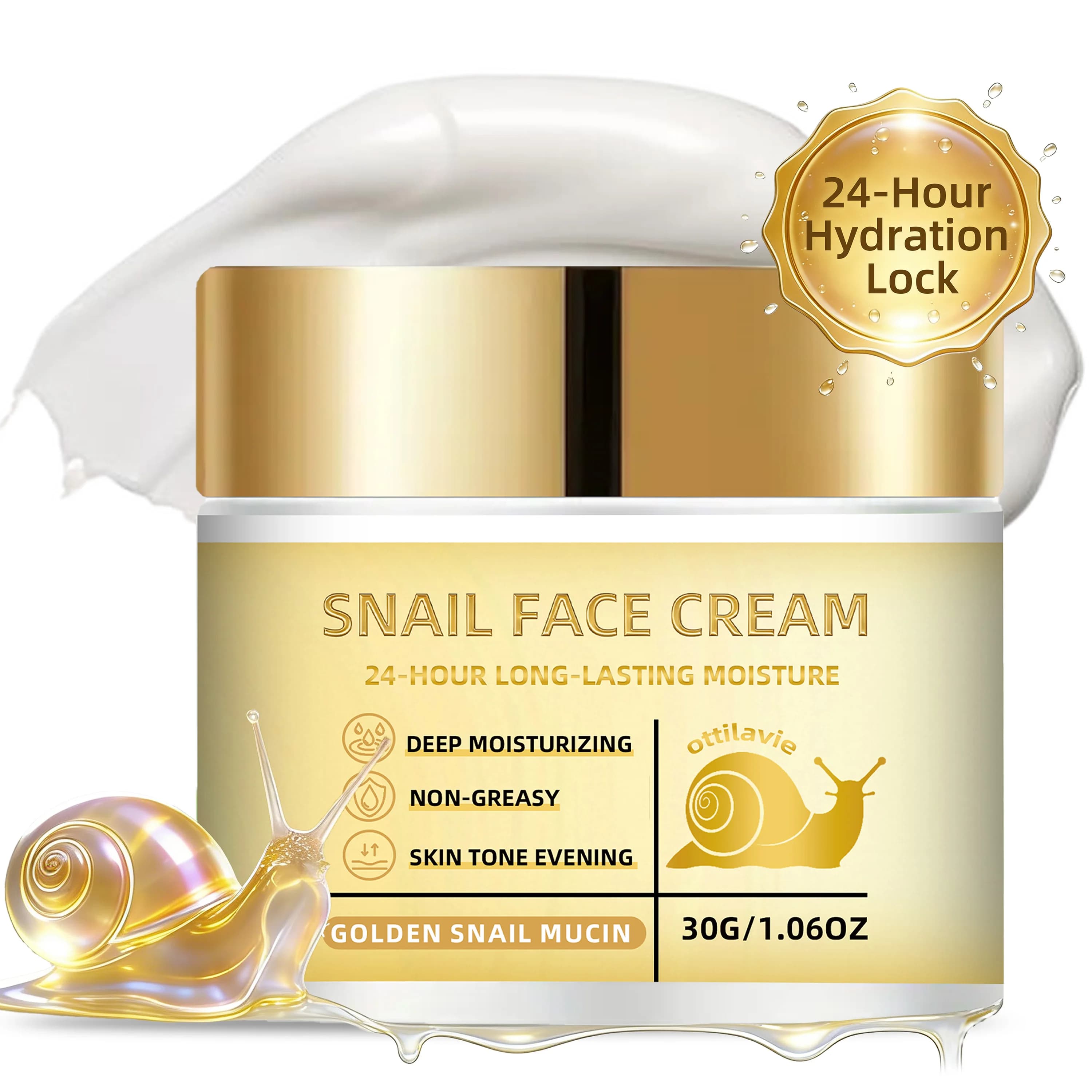 Crema viso Ottilavie Snail: idratante ad assorbimento rapido, non grassa per tutti i tipi di pelle. Fornire idratazione e nutrizione profondi.