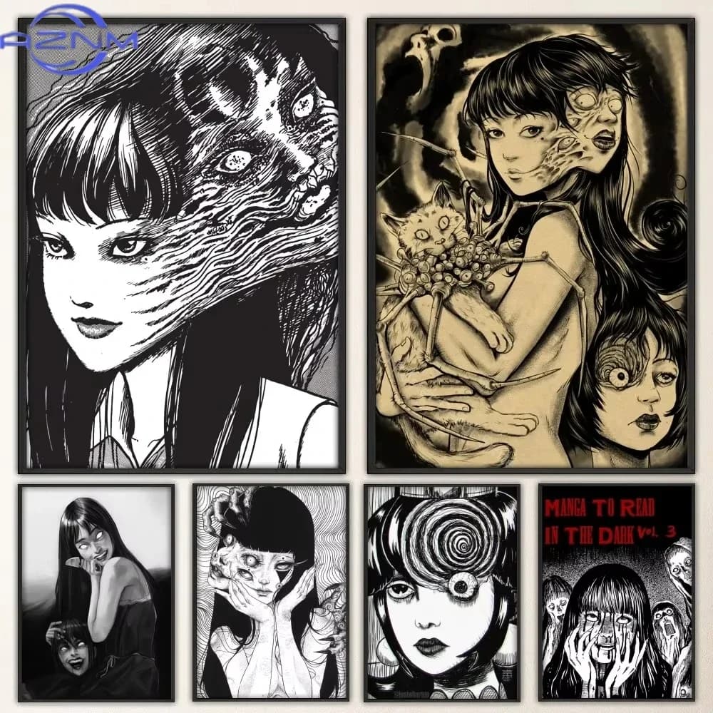 Japan Anime Junji Ito Poster Prints Poster Wall Canvas Painting Bedroom Living Room Wall Bar Restaurant Sticker Small