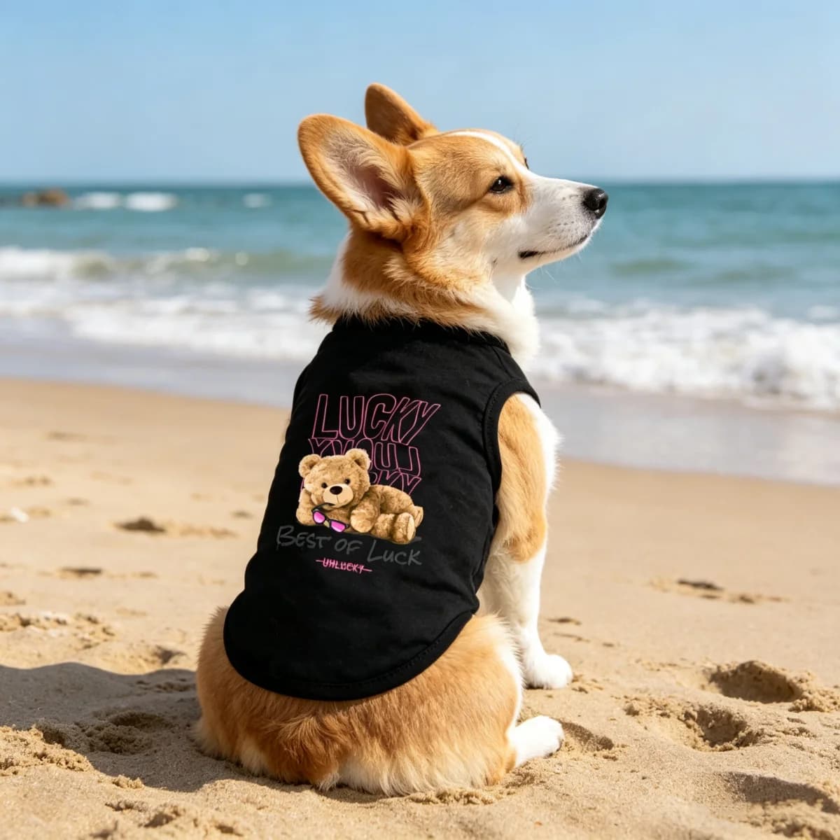 1 gilet stampato alla moda per animali domestici, maglietta senza maniche morbida e confortevole per tutte le stagioni, per cani e gatti