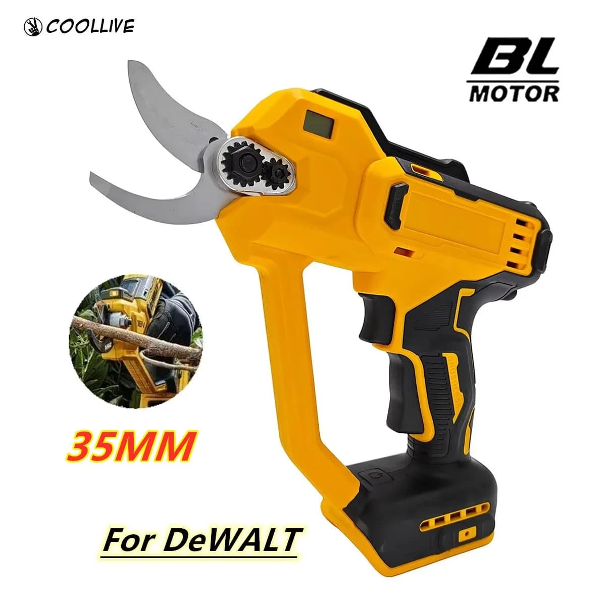 Cesoie da potatura elettriche senza spazzole Display digitale a batteria Forbici Rami Taglierina Utensili elettrici per DEWALT 20V 18V Batteria