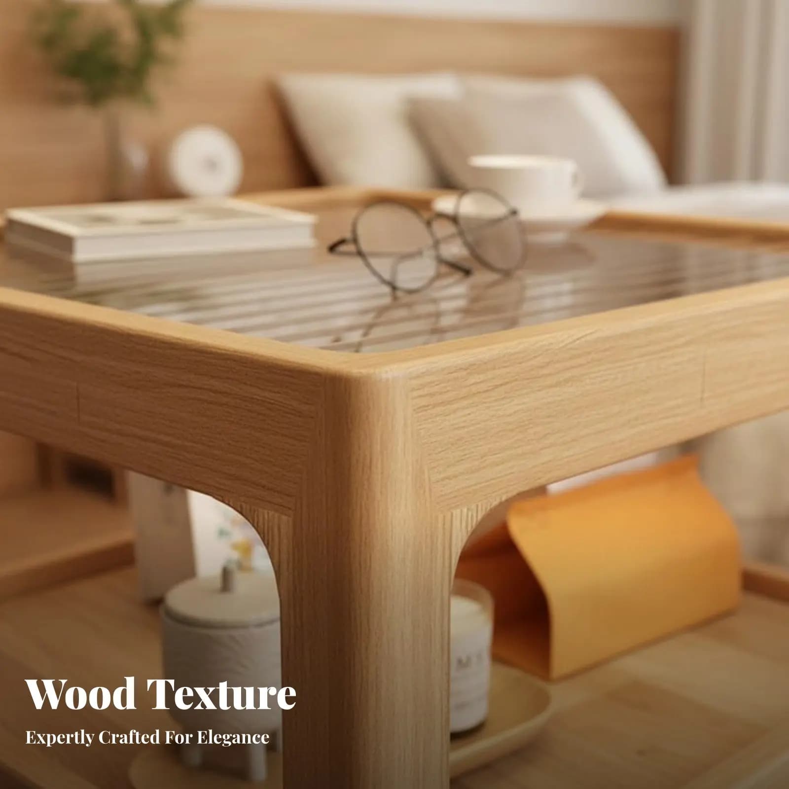 Tavolino da Comodino Salvaspazio a Forma di Numero, Gambe in Legno Robuste, Design Creativo per Angoli, Soggiorno