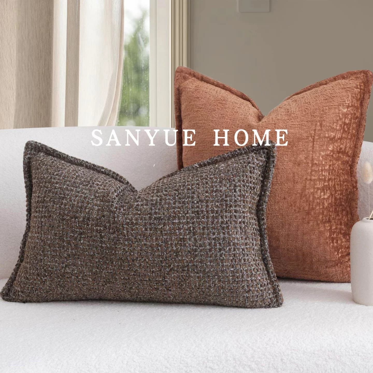 Modern Minimalist Sofa Pillow Hotel Sample Room Living Room Square Cushion Pressed Customizable Detachable Washable Chil...