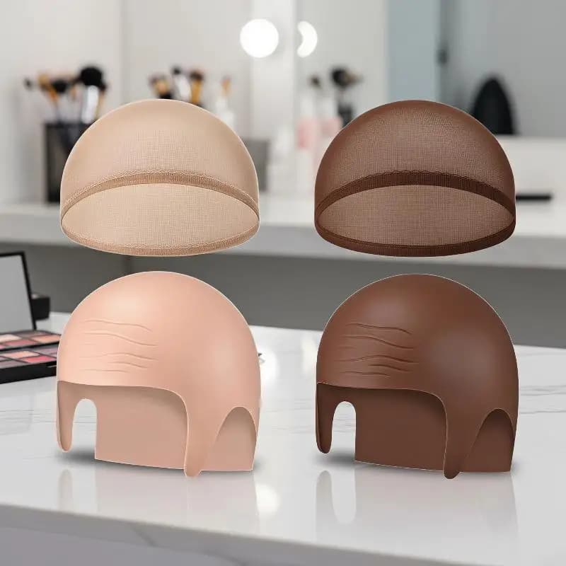 1 Set Nylon Latex Bald Cap Waterproof Cosplay Wig Cap Halloween Skull Hat for Outdoor Themed Party Professional Makeup Use