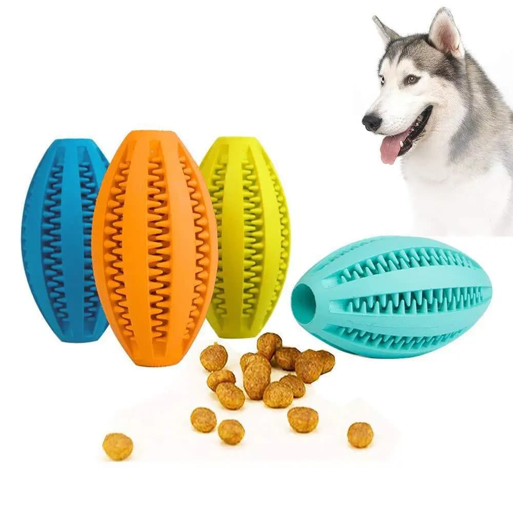 Giocattoli da masticare per cani da compagnia Pulizia dei denti Palla da snack Palla giocattolo per cani da compagnia in gomma naturale Forniture per animali rimbalzanti interattive super resistenti