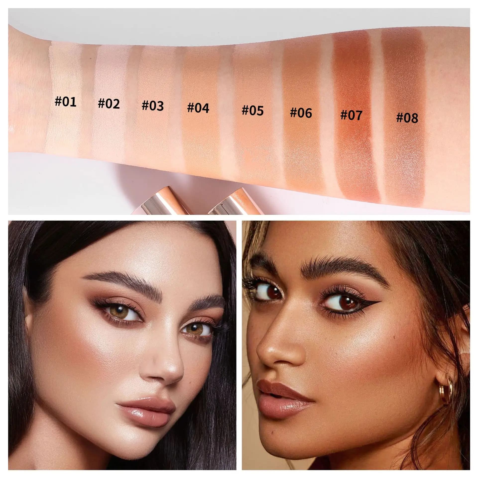 Dual Ended Concealer and Contour Stick Waterproof Natural 3D Shadow Face Sculpting Stick Lightweight Blendable Daily Use
