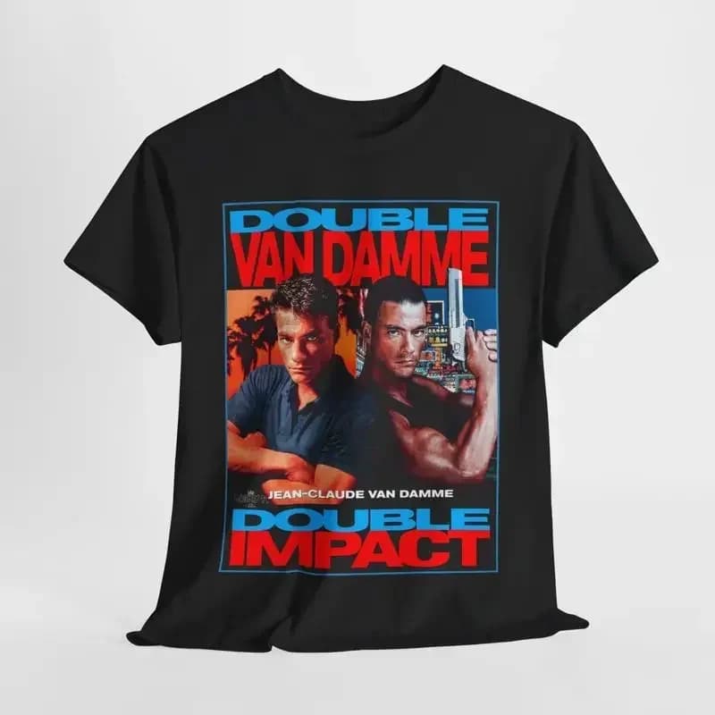 Maglietta Double Impact Movie Jean Claude Van Damme in cotone pesante