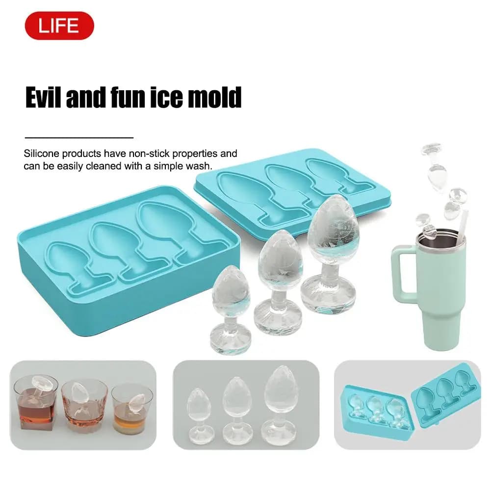 Creativo Stampo per cubetti di ghiaccio in silicone Scherzo Tappo anale Vassoio per ghiaccio a forma di Riutilizzabile Divertenti Cocktail Whisky Birra Bevanda Creatore di cubetti di ghiaccio