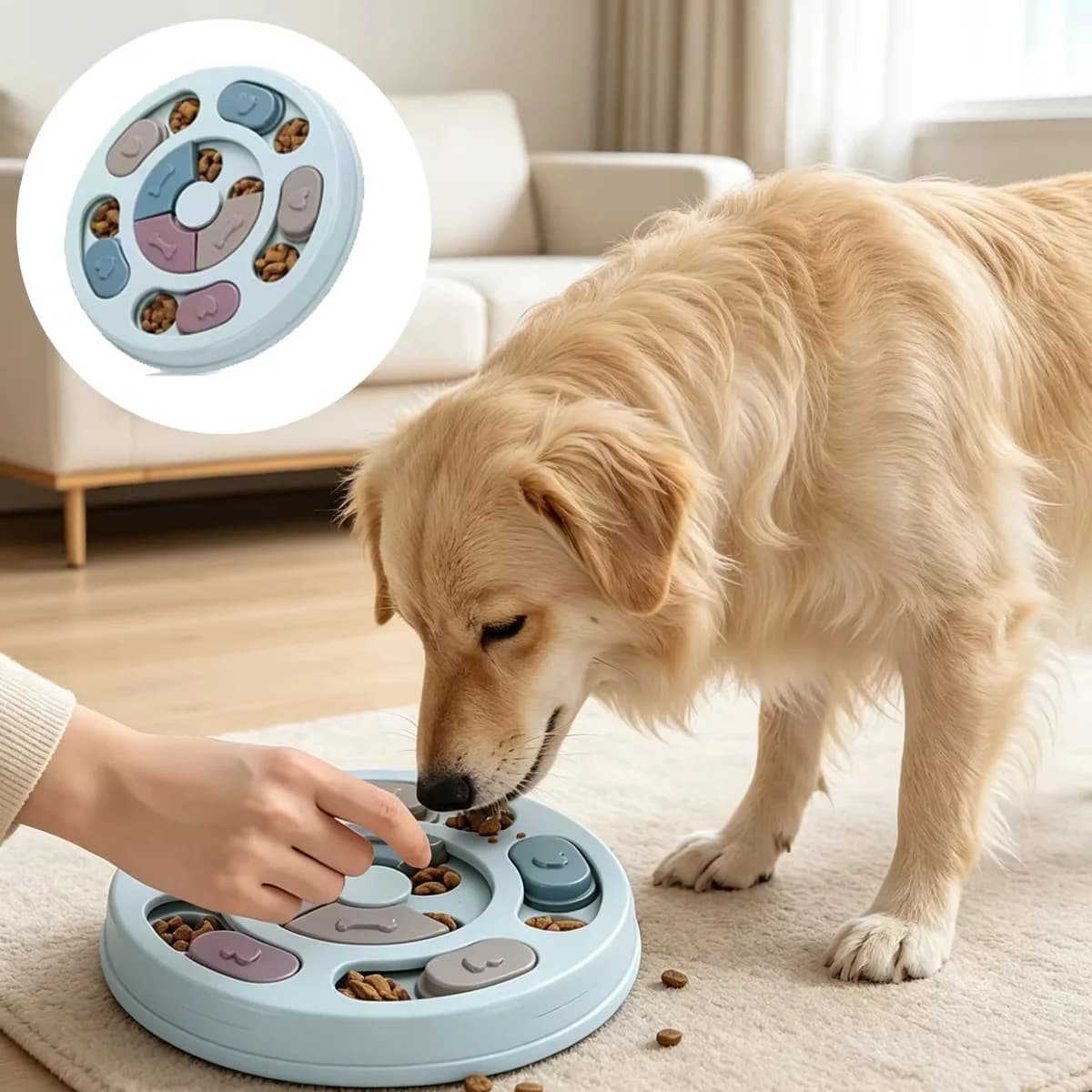Pet Feeder Dog Slow Food Bowl Puzzle Interactive Toy Increase IQ Food Dispenser Feeding Training Educational Toys