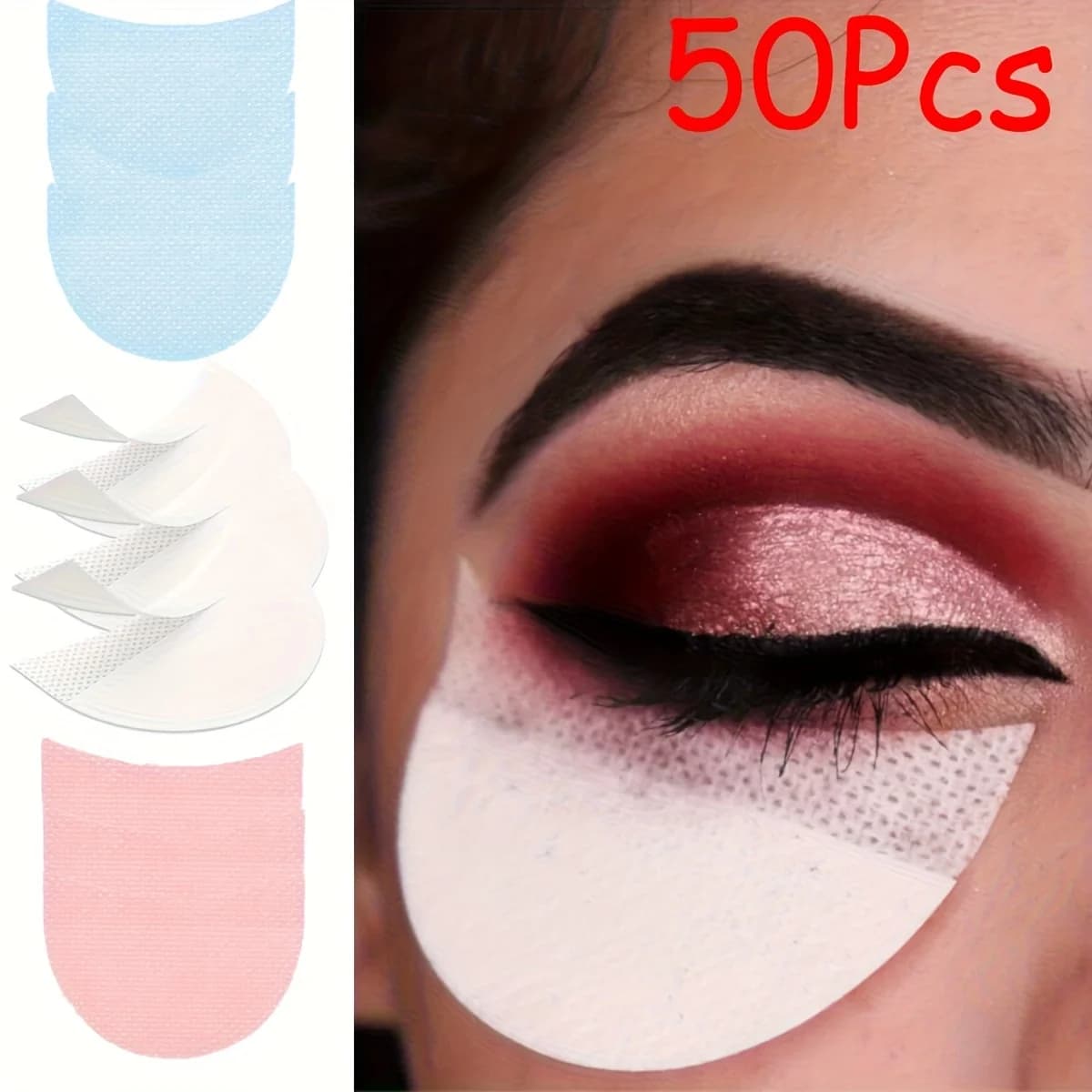 50Pcs Reusable Makeup Stencils Eyeshadow Shield Eyeliner Tool Mascara Guard Smoky Cat Eye Lip Liner Eyelash Grafting Beauty Gift