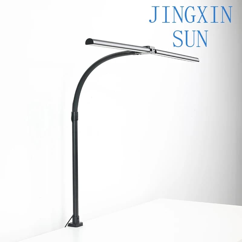 Double Head Clip Metal Adjustable Lamp Countertop Office Desktop Work Task Learning Desk Lamp