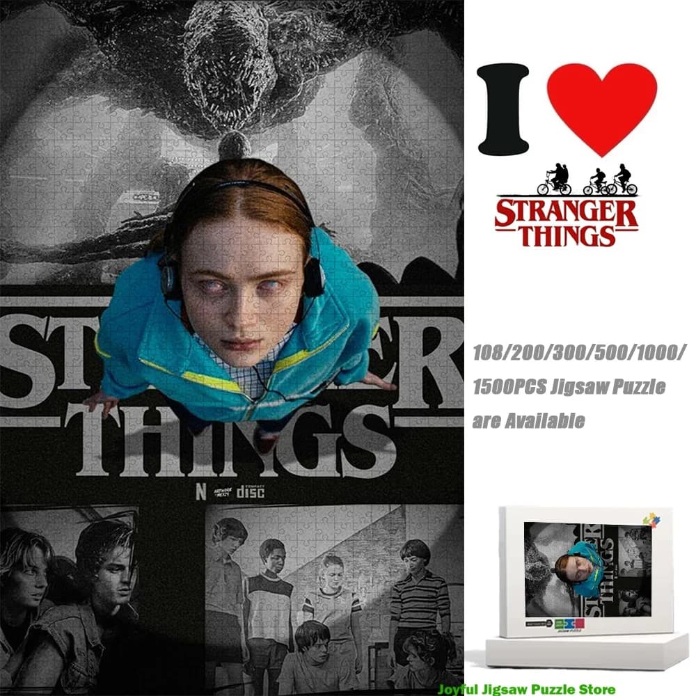 Puzzle di Stranger Things 108/200/300/500/1000/1500 Pezzi, Gioco Educativo Antistress, Regalo Creativo Unico