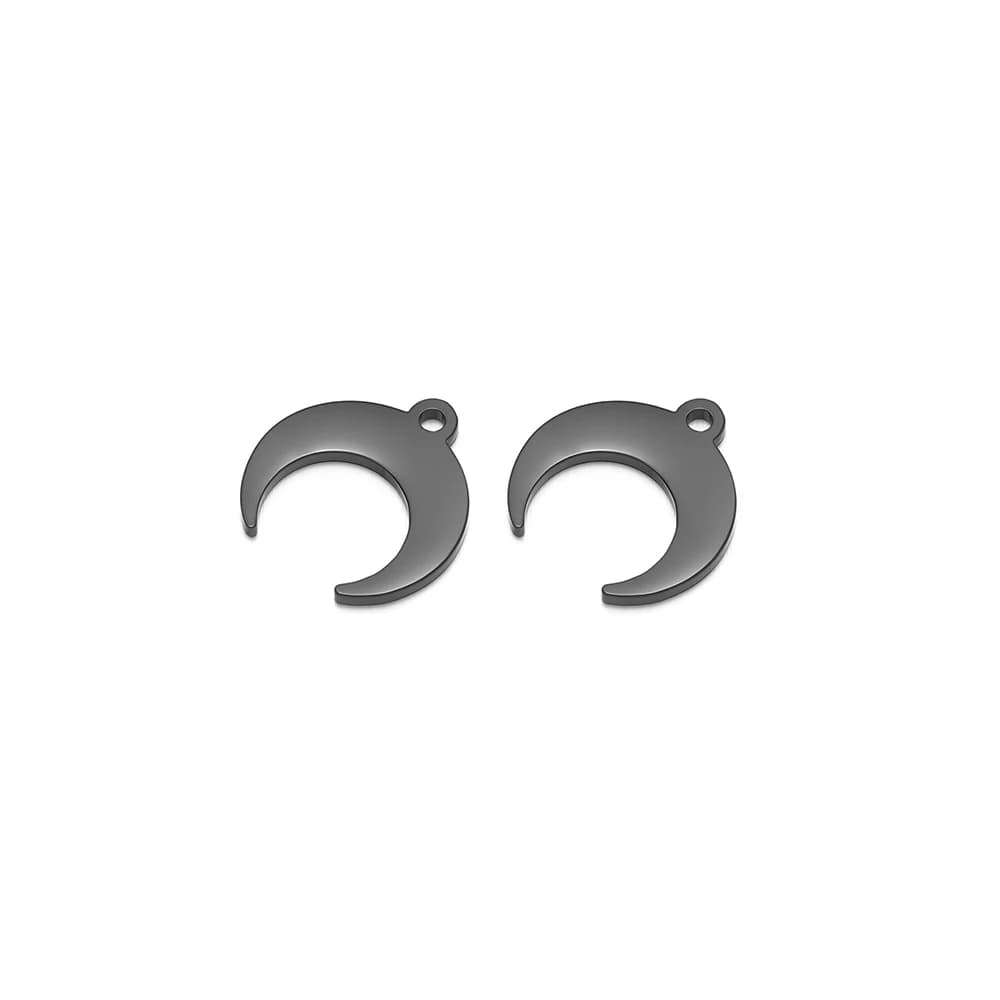 5Pcs 18k Gold Vacuum Plated Stainless Steel Moon Charms for Handicrafts Jewelry Making DIY Necklace Pendants Earrings Material