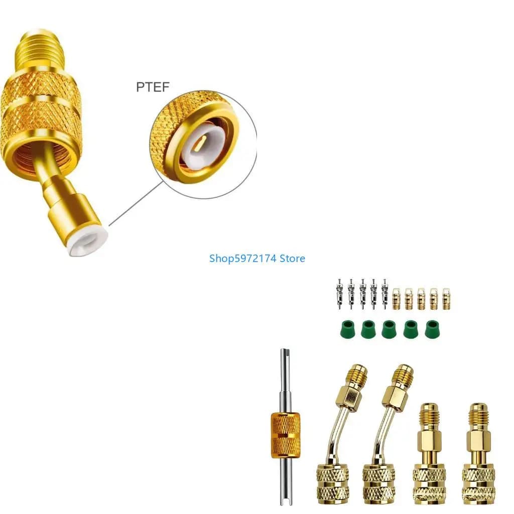 Y3NB Adattatore R410A da 45/90/180 gradi da 5/16 pollici SAE femmina a 1/4 pollici SAE maschio