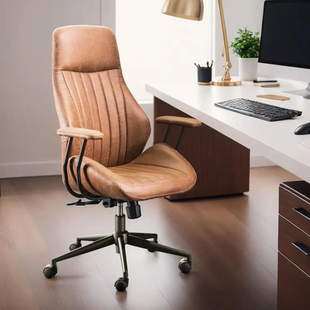 Sedia da Ufficio in Ecopelle Scamosciata, Sedia Ergonomica Moderna MCM, Sedia da Gaming con Cuscino e Supporto Lombare
