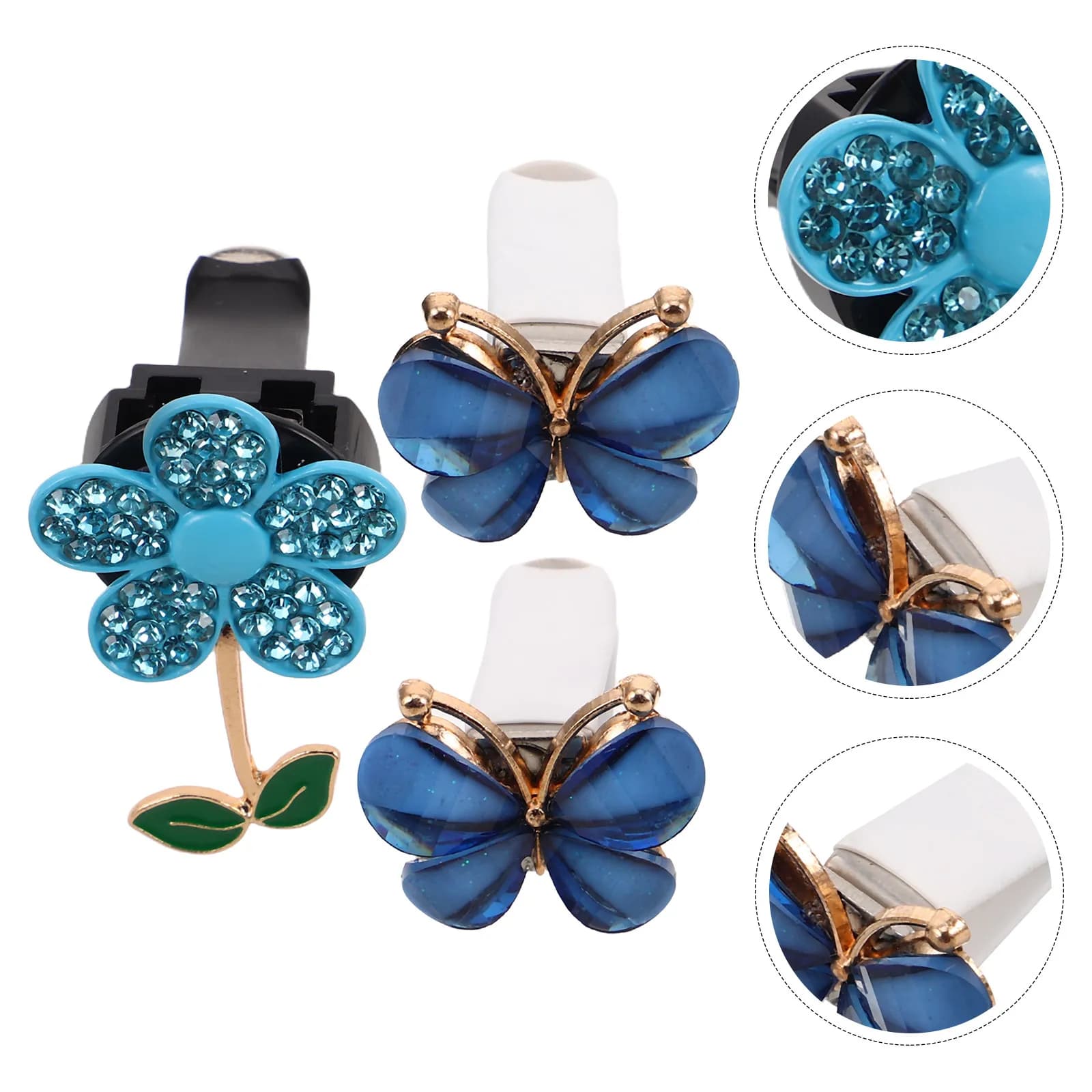 Set of 1 Auto Deodorant with Clip for Ventilation Bush, Alloy, Long-Term Polished Decoration for Interior Car, Exterior Accessories Cars and Females
