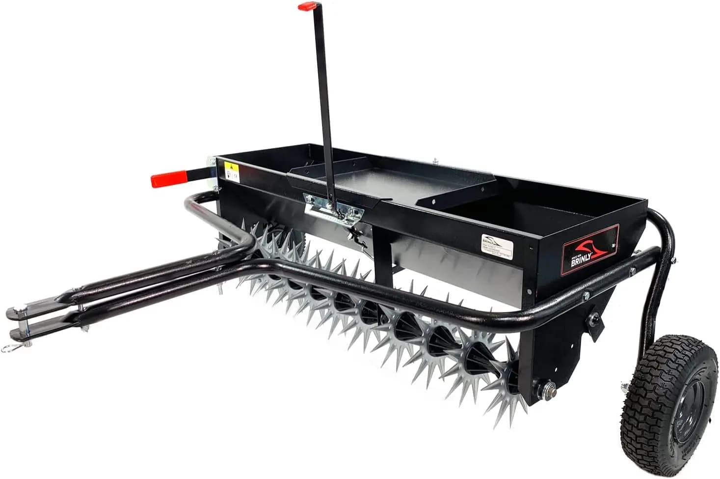 Brinly AS2-40BH-P Aerator and Combined Sprinkler Trainable with Pondered Tray, 40 Inches, Nero Opaco