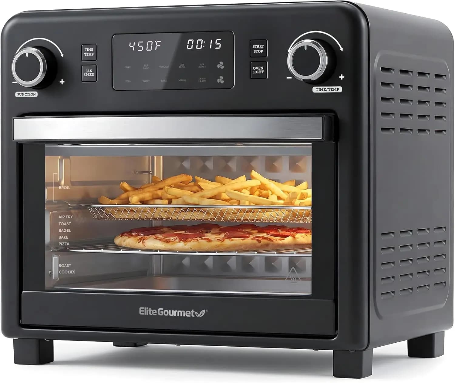 23L 10-in-1 Digital Air Fryer Toaster Oven, Dual Fan Speeds Convection Countertop Oven, 1600W, Air Fry, Bake, Broil, Toast, Dehy