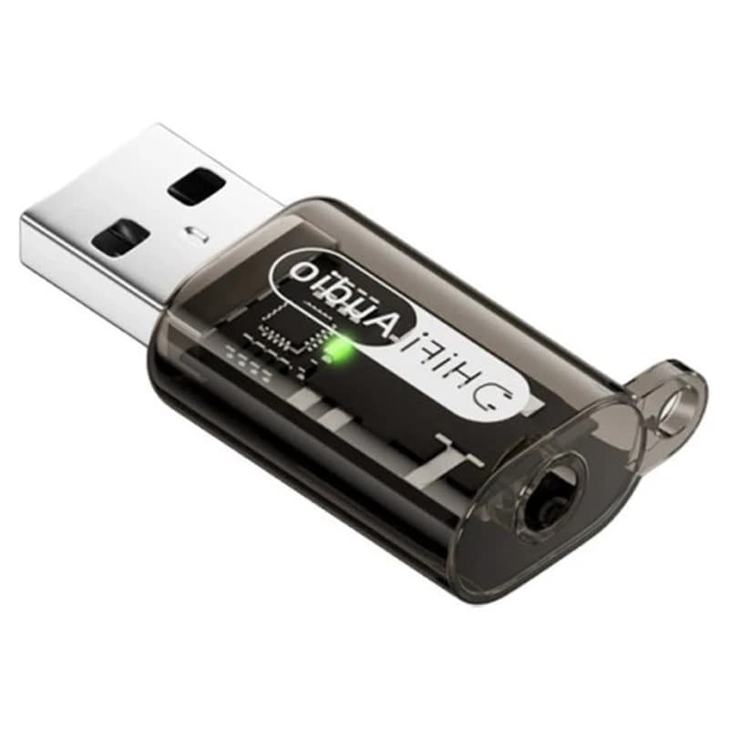 ABJG-USB A To 3.5Mm Audio Adapter 2 In 1 Headphone Microphone Converter External Sound Card For Laptop PC Speaker Light Black