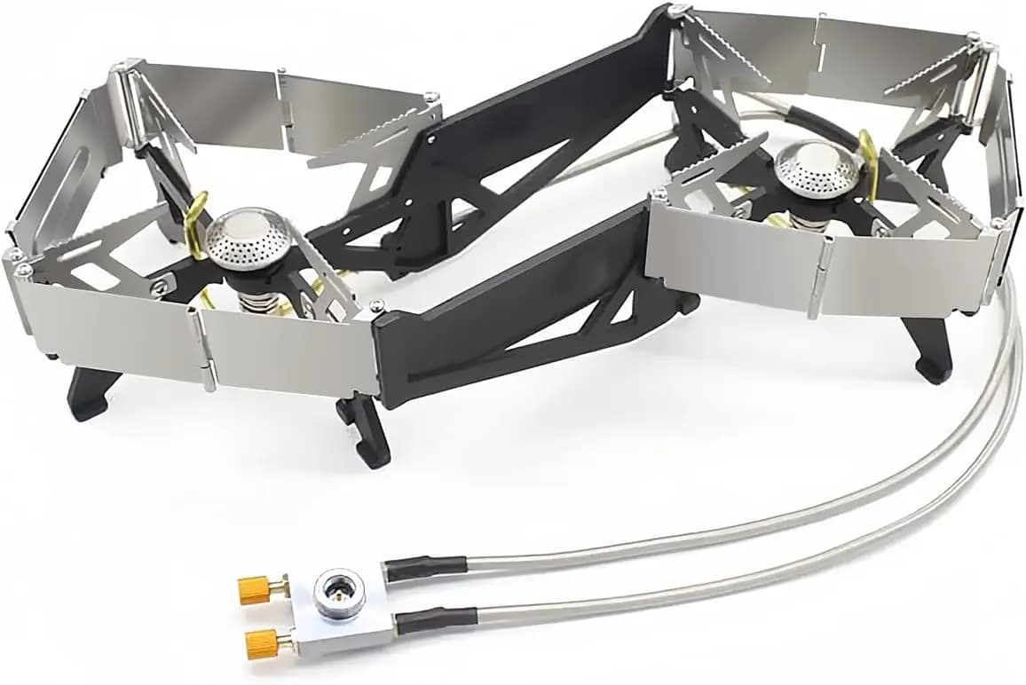 Portable Camping Stove with Foldable Design, Adjustable Control and Transport Case - Easy Open Kitchen