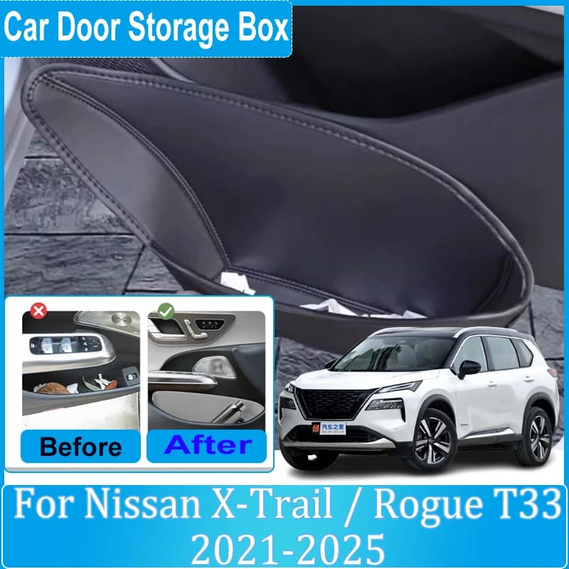 Car Door Holder Box for Nissan X-Trail T33 Accessories 2023 e-Power Rogue 2021-2025 Bearing Mat for Door Fessures with Shock Bearings