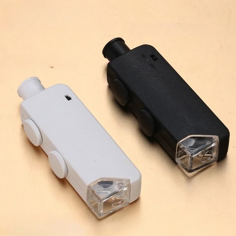 Microscopio portatile tascabile con zoom 160X/200X, microscopio a LED portatile, timbro per monete, valutazione dei gioielli, lente d'ingrandimento con luce a LED