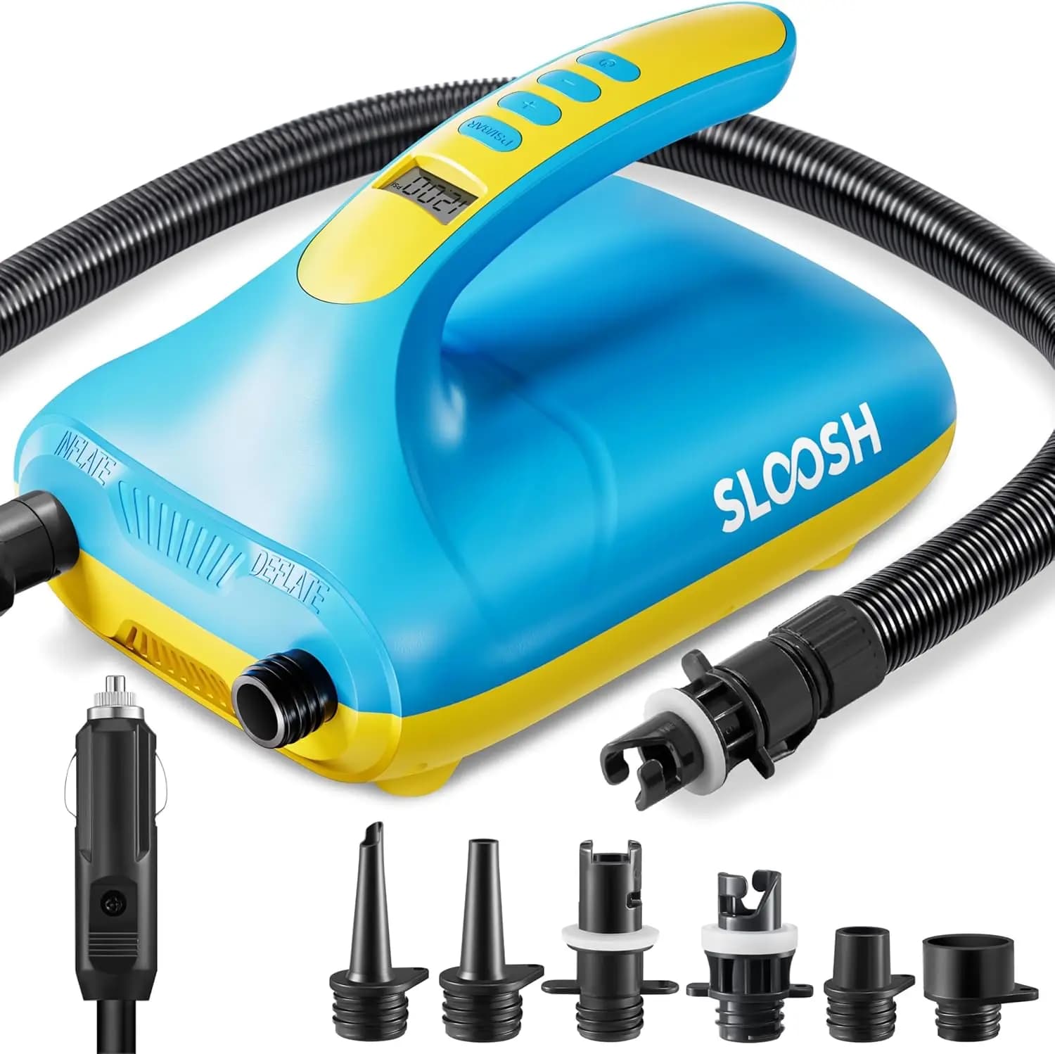 Pompa Elettrica SUP a Doppio Stadio ad Alta Pressione 20 PSI con Spegnimento Automatico, Connettore Auto 12V per Paddle Board Gonfiabili, Kayak, Barche