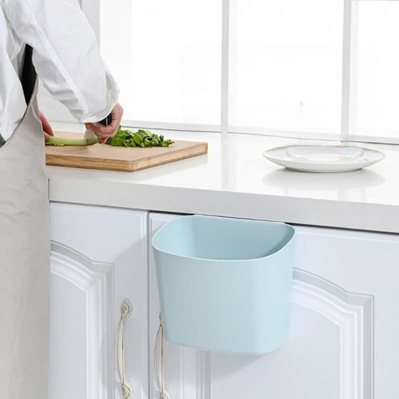 Pattumiera da cucina sospesa senza trapano, contenitore portaoggetti in plastica creativa per la casa