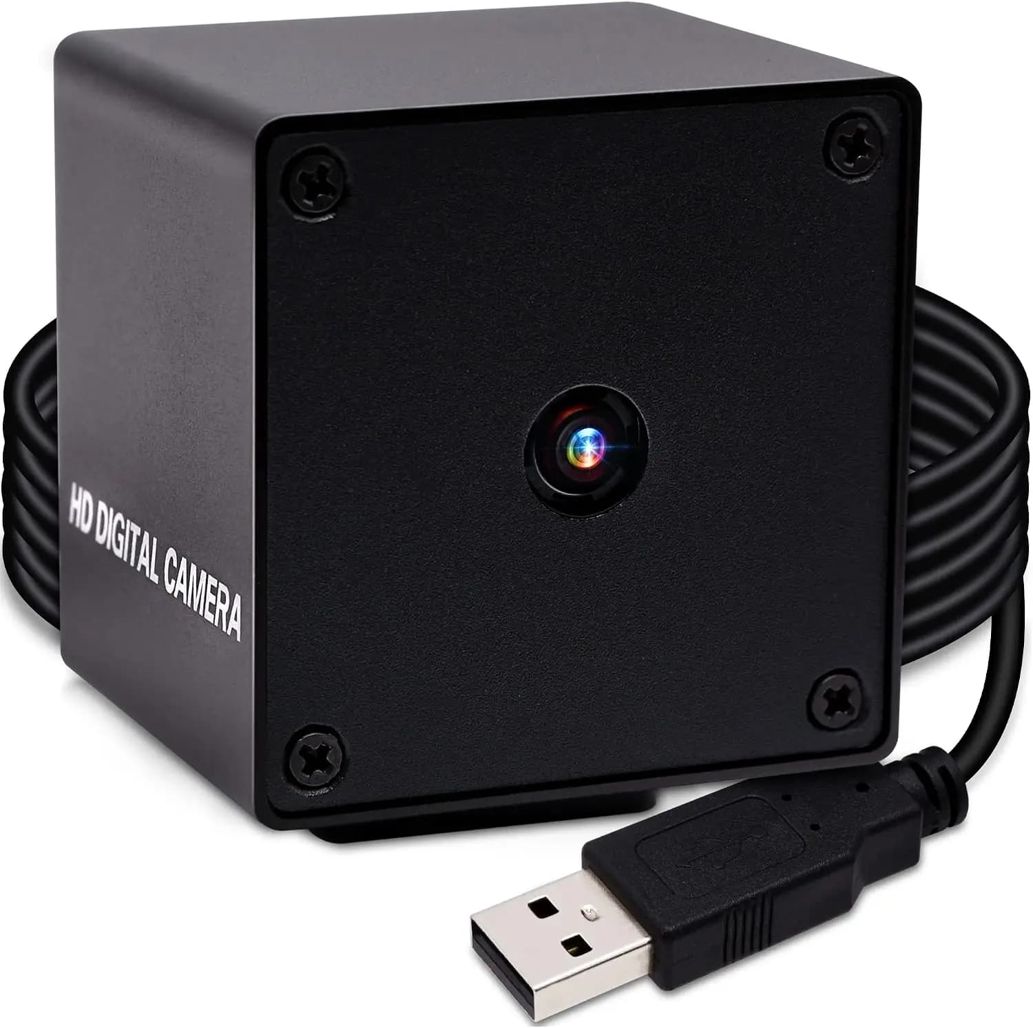 4K UVC USB2.0 Webcam with 16MP Autofocus, Metal Enclosure, 68° No Distortion Lens, for PC and Home Security Surveillance