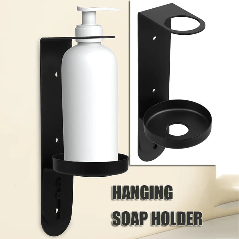 Supporto per dispenser di sapone Supporto per bottiglia da parete Pompa adesiva per gel liquido Appeso Gancio per bottiglia di shampoo in metallo in acciaio inossidabile 2025 Nuovo