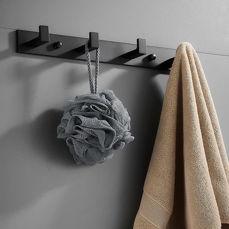 Bathroom area Bathrobe hook Aluminum wall hanger Wall coat rack Wall mounted wall mounted black brushed gold bath accessories 3-6 hooks