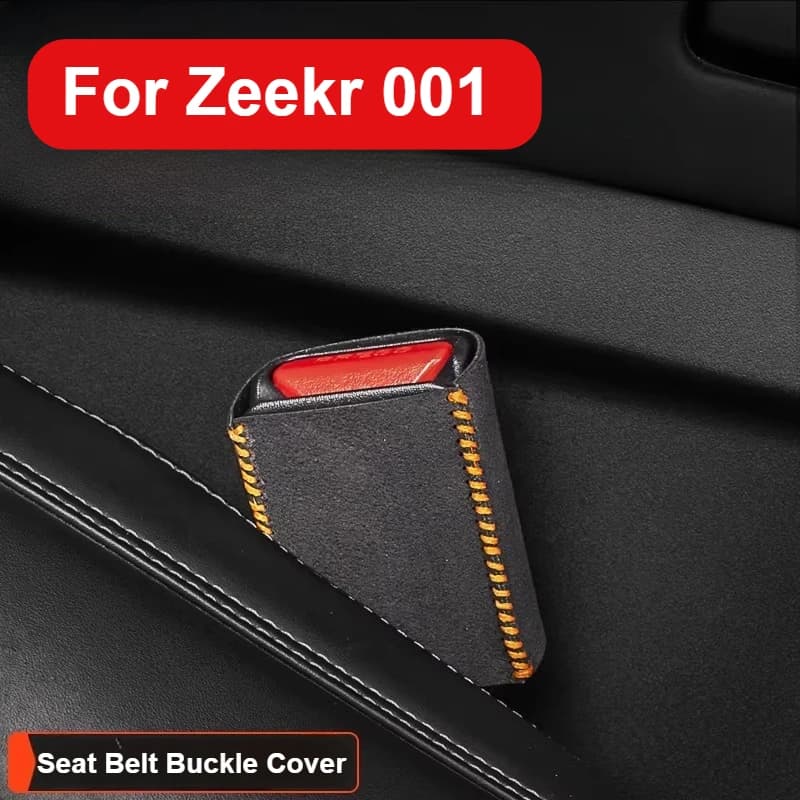 For ZEEKR 001 007 7X 2021-2025: Protective Leather Protective Cover for Buckle Safety Belt Front and Back, Auto Accessories