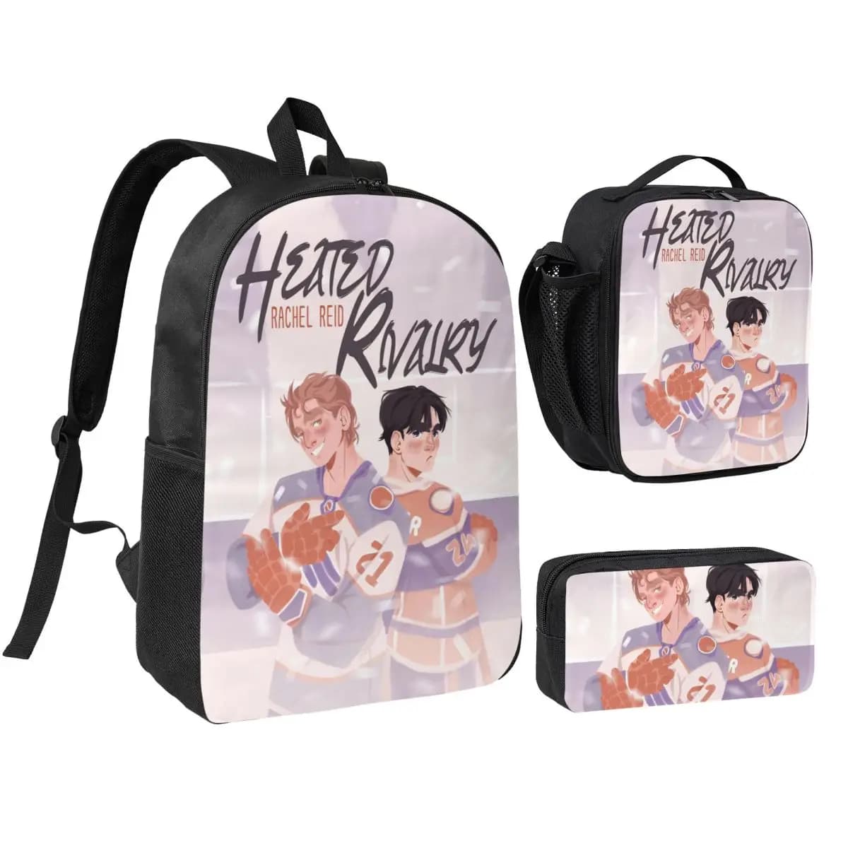 3pecs/set Heated Rivalry Backpack for Student Back To School Canadian Romance Laptop Computer Canvas Bags Lunch bag Pencil Case