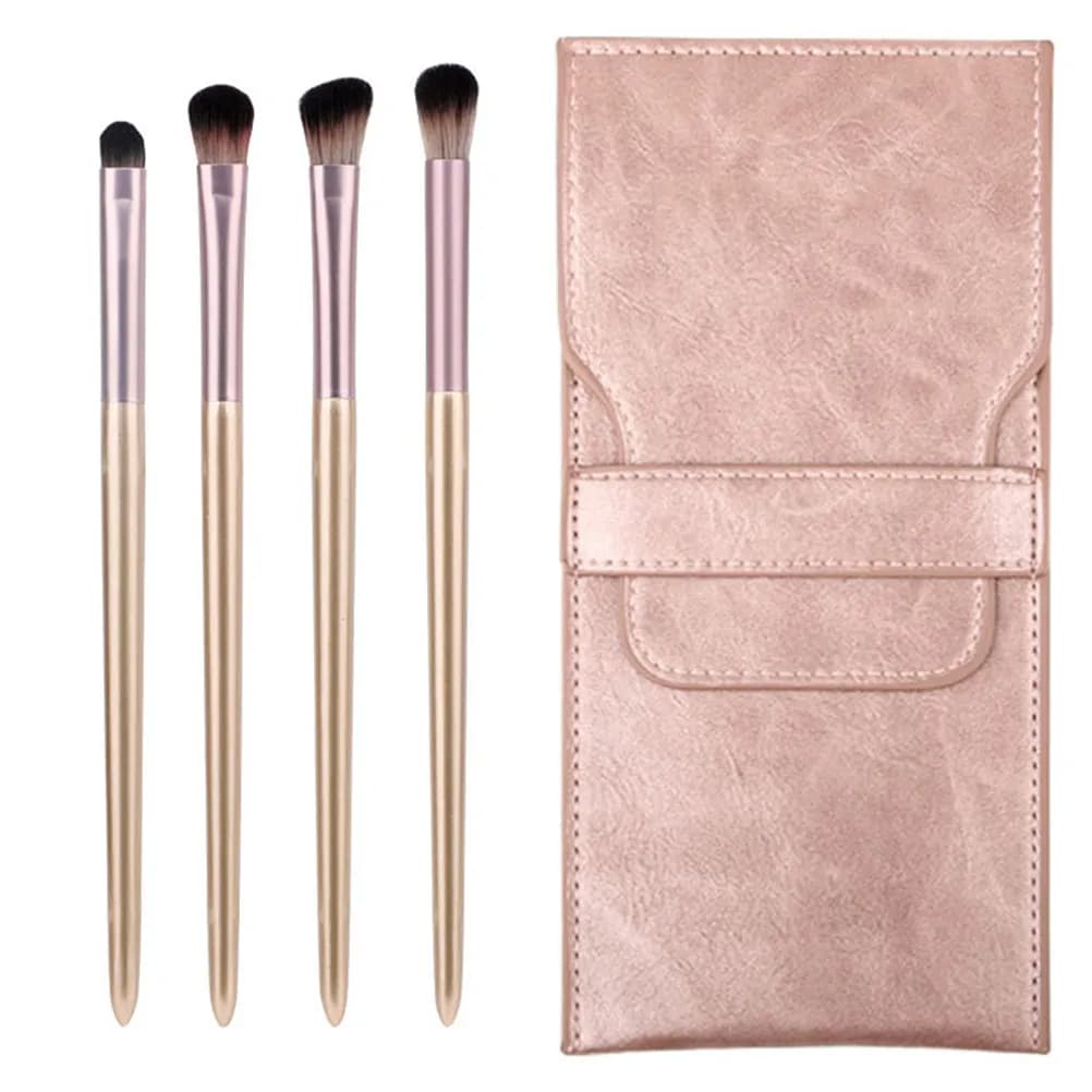 Set di 4 Pennelli per Ombretto Multiuso, Pennelli Angolati per Ombretto, Facile Applicazione, Liner Preciso per Trucco Quotidiano, Strumento di Bellezza