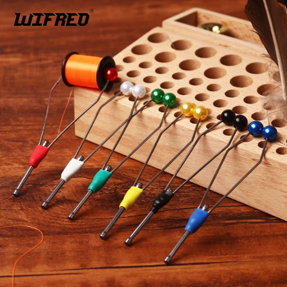 Wifreo Support for reel to tie flies with colored and light bi-ceramic tip for fishing flies Artificial baits to make tools to bind flies
